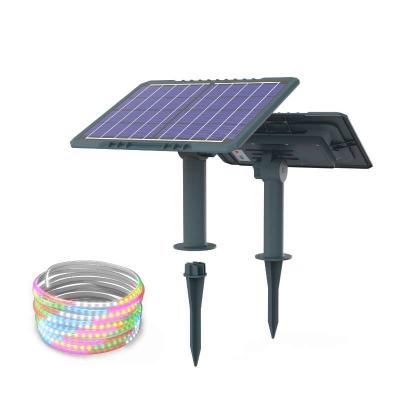 Led solar strip light 5m 10m 20m warm light and RGB light with remote control for garden 